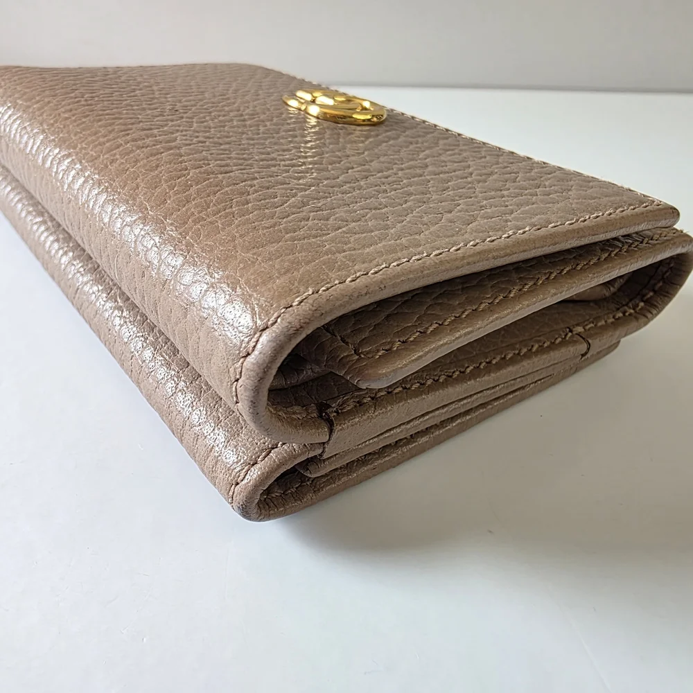 Gucci GG Marmont Small Tri-Fold Wallet Dusty Rose/Taupe + COA - Picture 5 of 13